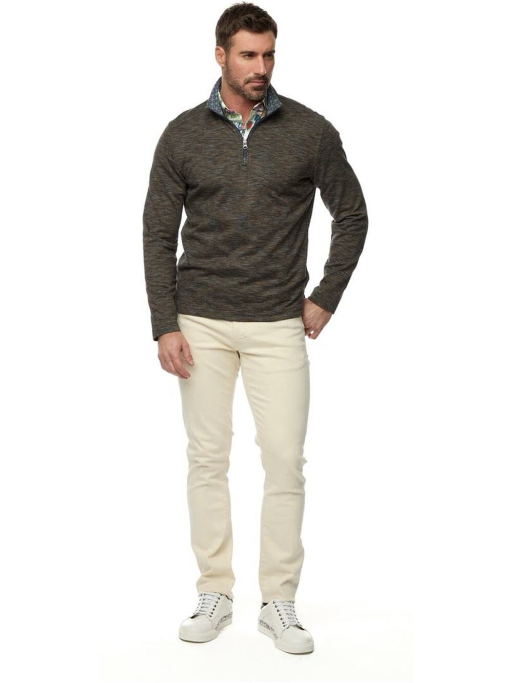 Robert Graham Remo Space Dye Quarter Zip Pullover 3XL Big & Tall